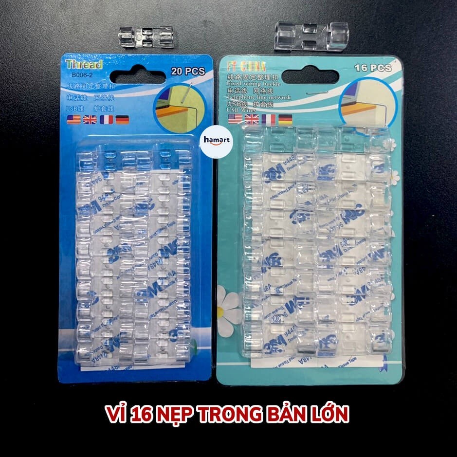 M7 VỈ 20C KEO 3M MỚI Nẹp Cố Định Dây Điện Kẹp Giữ Cáp Sạc Nẹp Dây Điện Chống Rối Dán Tường  MALAN