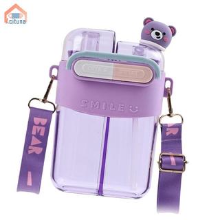 Bình Nước Cho Trẻ Em Dung Tích Lớn Có Thể Điều Chỉnh Dây Đeo Vai Cốc Uống Đôi Cho Dã Ngoại Thể Dục Du Lịch Ngoài Trời Làm Việc