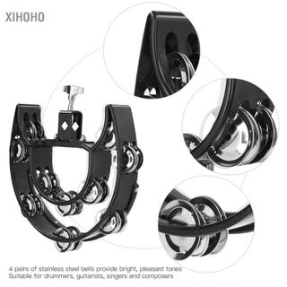 xihoho Bộ trống VGEBY Hi Hat Tambourine Chuông cầm tay đa chức năng Lục lạc rời Chuông đôi hàng để gắn