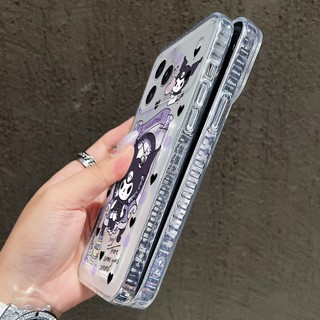 Ốp Khe Cắm Thẻ Trong Suốt Cho Redmi 15 15C 10C 12 12C 13 13C 14C A5 A4 A3 Pro 9T 9A 9C Vỏ Điện Thoại Hoạt Hình May Mắn Kuromi Bảo Vệ Cho Redmi Turbo 4 A1 + A2 + 10 Prime