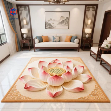 Thảm họa tiết hoa sen Thảm lót có họa tiết Thảm trải sàn phòng tắm Thảm trải sàn có thể giặt được chống trượt Thảm hoa phong cách Trung Quốc cho phòng ngủ Phòng ngủ Văn phòng Trang trí nhà cửa – Bền d