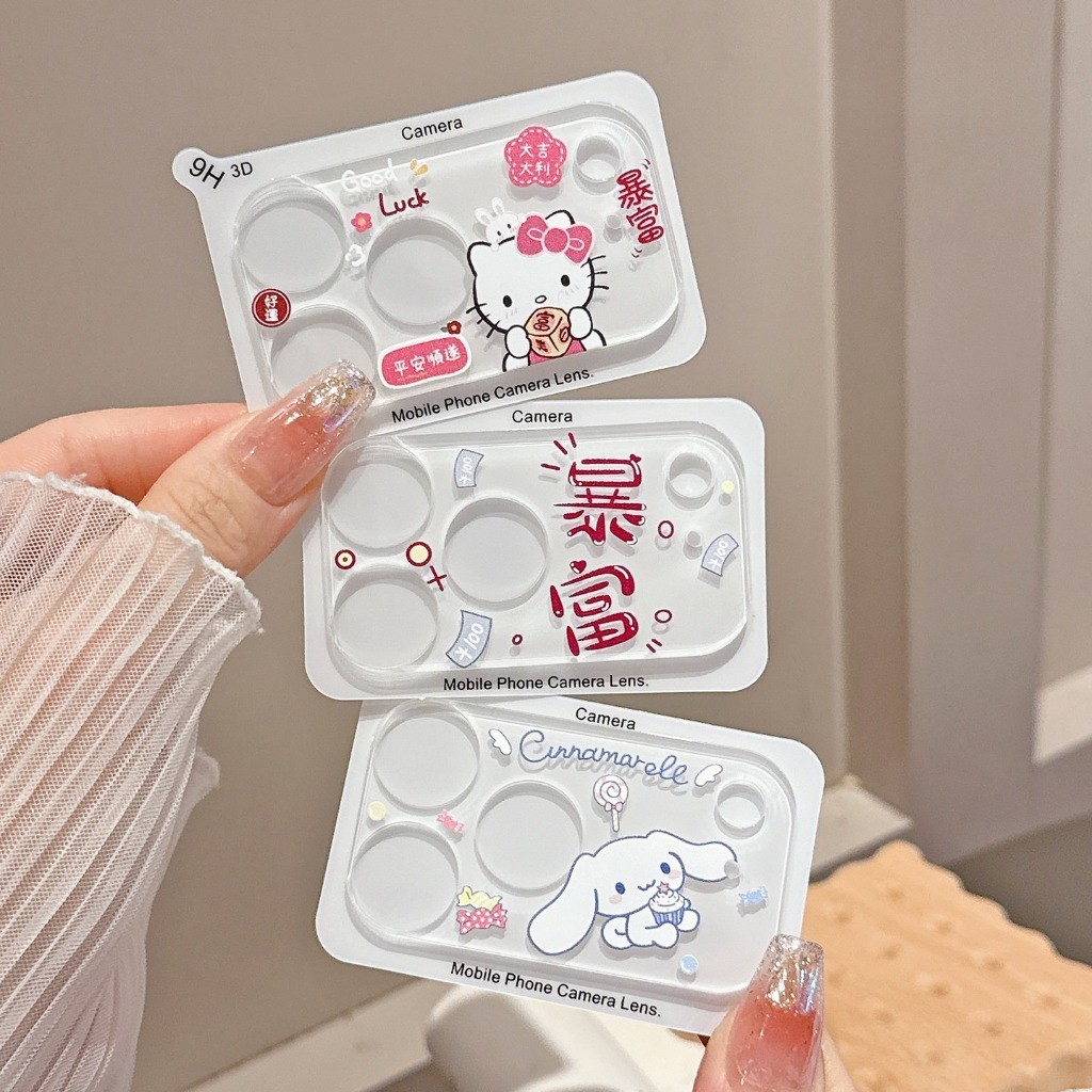 Phim hoạt hình dễ thương Stitch Hello Kitty Kính cường lực Phim ảnh cho iPhone 17 Pro Max / 17 / 16 Pro / Bảo hiểm toàn diện Bảo vệ camera điện thoại
