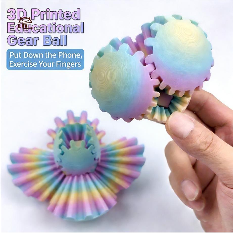 Bóng bánh răng in 3D - Đồ chơi giải nén xoay để giảm căng thẳng