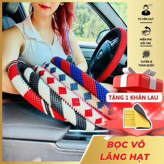 Bọc Vô lăng ô tô hạt cườm Xe Con, Xe Tải đường kính 36cm,49cm Nội Thất