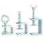 YUJINI 1 Cái U Kẹp, Nhiều Đầu Hình Chiều Cao Mở 20-130MM Kẹp Loại C, Bền Dày Cố Định Cố Định Thiết Bị Kẹp Thép Carbon Mạ Kẽm