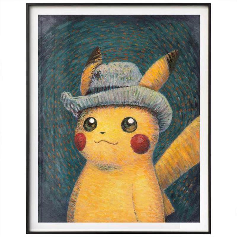 Bảo tàng Pokemon Pikachu Van Gogh Phim hoạt hình Trang trí Poster Quà tặng, Thích hợp để trang trí trong phòng ngủ, phòng khách, phòng ăn, phòng trẻ em và cảnh sinh nhật