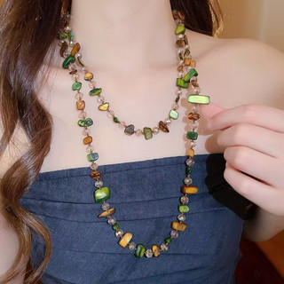 Vòng cổ Bohemian với đá tự nhiên nhiều màu sắc, thiết kế cổ điển