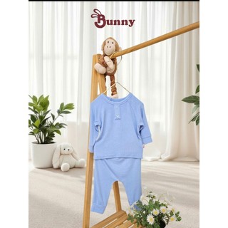 Bộ quần áo dài tay cổ trụ bé trai cao cấp Bunnybaby chất tăm Hàn mềm mịn size 3-24 tháng