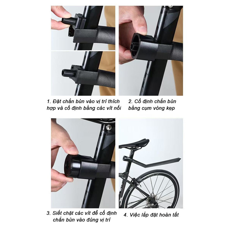 Dè Chắn Bùn Sau Xe Đạp Thể Thao - Dễ Dàng Gắn & Tháo, Hiệu Quả Chống Bùn Bẩn, Chất Liệu Dẻo Bền, Phù Hợp Đa Dòng Xe Đạp