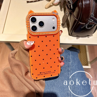 Tối Giản Sóng Lấp Lánh Bột Sang Trọng Tai Mèo Nước Kim Cương 2 Trong 1 Ốp Lưng 17 Thích Hợp Cho iPhone 17 Pro Max Apple 17 Pro Túi Khí Chống Rơi Vỏ Điện Thoại Vỏ Bảo Vệ