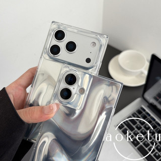 Ốp điện thoại họa tiết lụa bạc cao cấp vuông sang trọng phù hợp cho iPhone 13 14 15 16 17 Pro Max Vỏ silicon chống rơi bao gồm tất cả