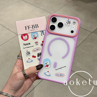Sáng tạo cửa sổ lớn từ tính DIY chú chó con dán vỏ điện thoại thích hợp cho iPhone 11 12 13 14 15 16 17 Pro max mờ bao gồm tất cả vỏ chống rơi