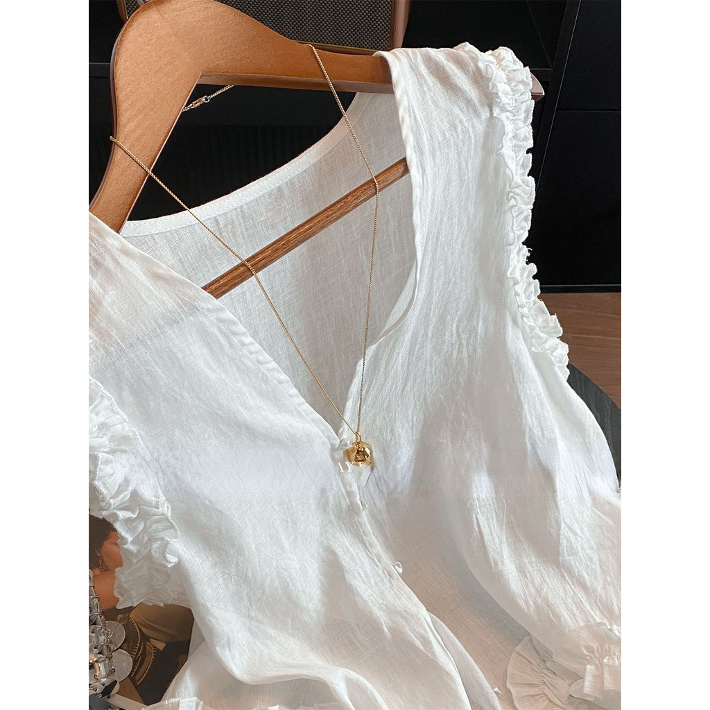 Áo sơ mi và Cardigan nữ vải lanh và len, phong cách thanh lịch, phù hợp mùa hè