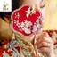 Quạt cưới cổ điển ZK có tua rua & mặt dây chuyền - Quà tặng cầm tay may mắn VN