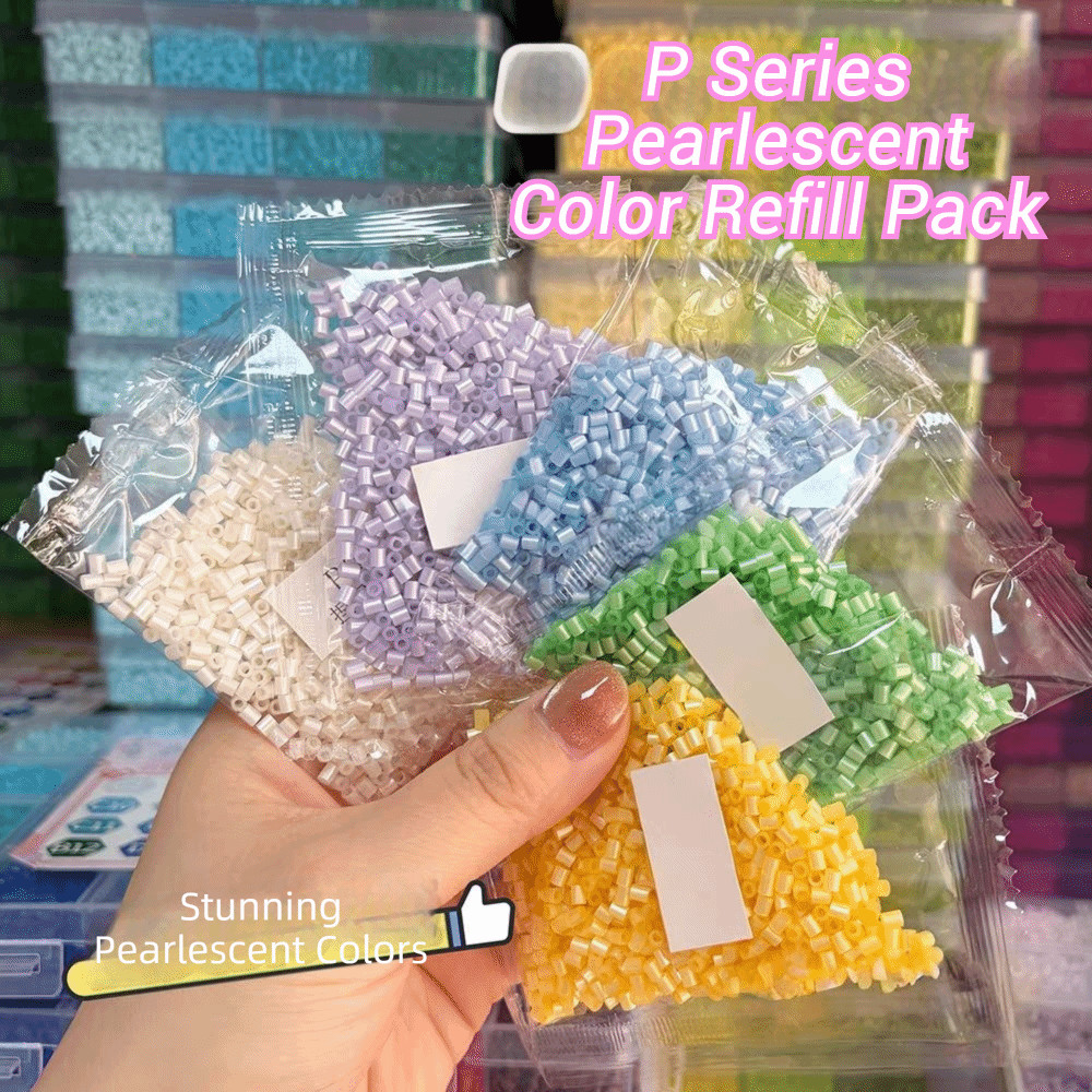 HIGHVIEWLS Ngọc Trai Perler Hạt, Handmade 2.6mm Perler Hạt, 23 Màu Bấm Nhiệt Handmade DIY Perler Hạt