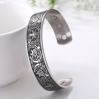 Skyrim Tình yêu bất tận - Thắt lưng dây sống kèm lắc tay thép không gỉ 316L và vòng cổ từ tính cho nam nữ