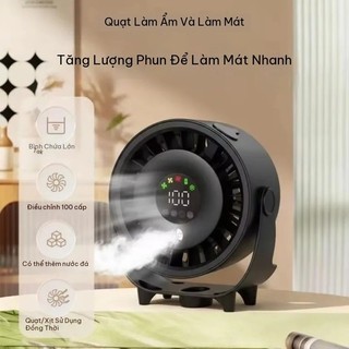 Desk Fan Silent Xịt Phun Sương, Quạt Bàn Điều Chỉnh Góc & Tốc Độ, Mát Lạnh Hiệu Quả Cho Văn Phòng