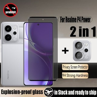 Realme P4 Power 5G Kính cường lực chống gián điệp 2 trong 1 Bảo vệ màn hình riêng tư cho Realme C75 C71 C65 C63 C61 C67 C55 C53 C35 C33 C30 C30s 4G Có màng ống kính máy ảnh