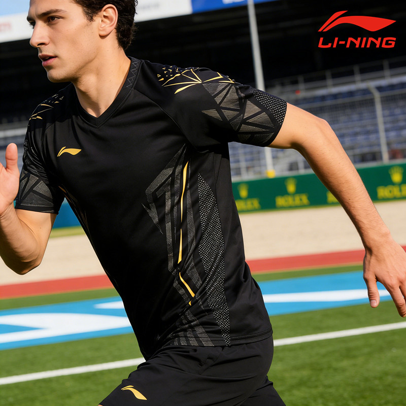 Áo chạy bộ Li Ning tay ngắn, khô nhanh dành cho nam và nữ