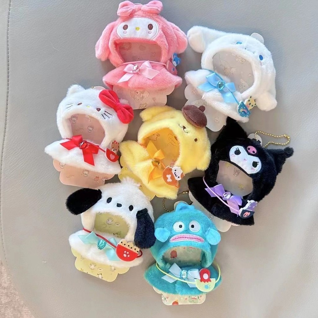 Quần áo lông xù 17cm dễ thương Kuromi Melody Pacha Mũ đội đầu cho chó Nu 10cm Quần áo trẻ em