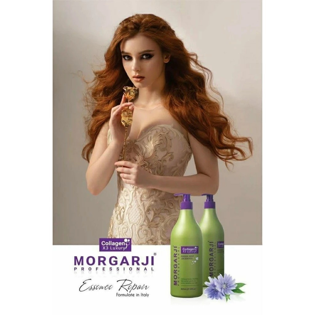 [CHÍNH HÃNG] Cặp Dầu Gội Xả Collagen Morgarji 800ml Kiềm Dầu, Phục Hồi Hư Tổn, Giảm Rụng & Siêu Mượt