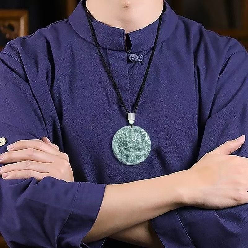 Đá quý màu nước xanh mặt dây chuyền thương hiệu Cửu Long, phong cách truyền thống, độc đáo và quyến rũ