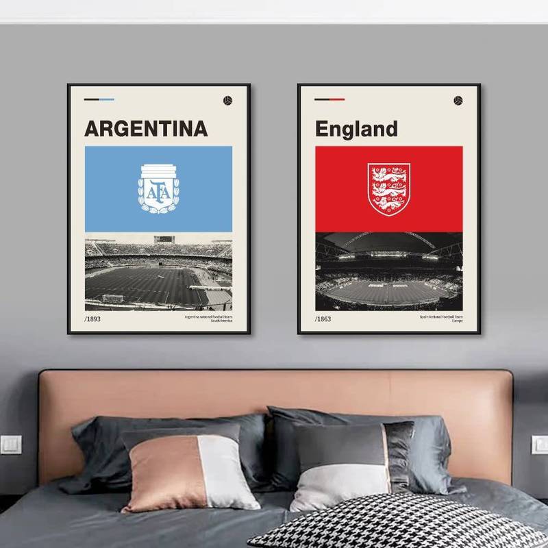 Football Club Logo Canvas Poster Premier League Chelsea Liverpool Man Utd Man City Barcelona Wall Art for Living Room Decor Unframed