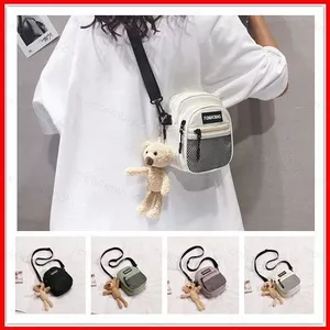 2021 thời trang mới phong cách Hồng Kông phong cách retro túi vuông nhỏ phiên bản Hàn Quốc của sinh viên vải canvas hoang dã