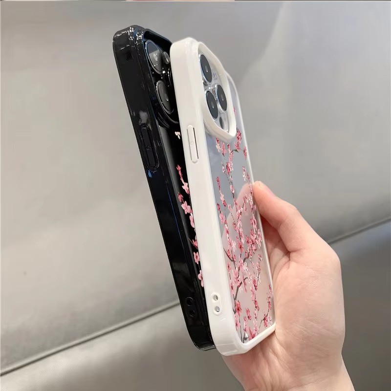 Ốp Điện Thoại Hoa Anh Đào Cho iPhone 17 16 Pro Max 15 Pro 14 Plus 13 12 11 16E X XR XS 7 8 Plus SE2 Vỏ Trong Suốt Chống Sốc