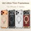 Da Sang Trọng Siêu Mỏng Không Khung Từ Tính Dành Cho iPhone 17 16 15 14 13 Pro Max 17Air 17Pro Giá Đỡ Kim Loại Chống Rơi Cản