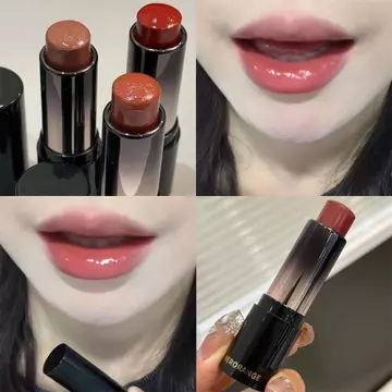 Con gái gia đình giàu có!Hoa Hồng Trong Suốt Trà Đen Son Môi Làm Trắng Son Môi Dưỡng Ẩm Rỗng Màu Cà Chua Màu Khỏa Thân Son Glaze