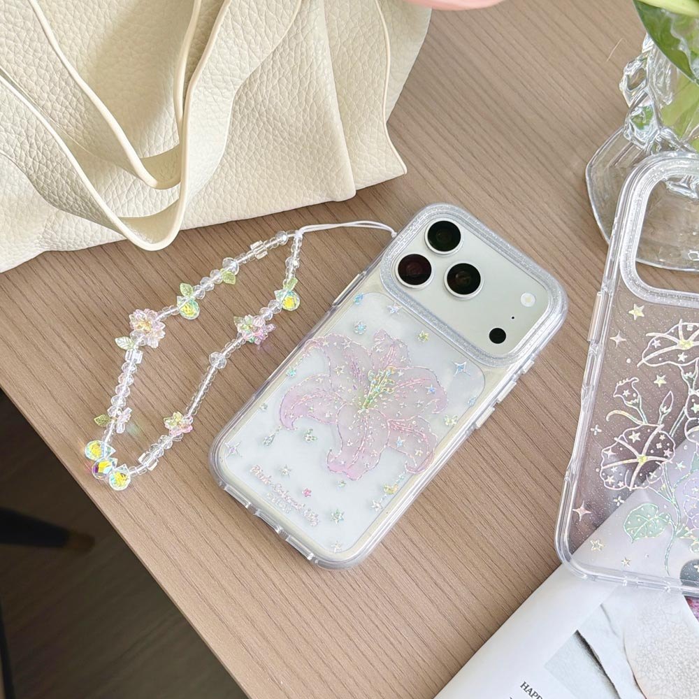 Ốp Lưng Cứng Trong Suốt Tương Thích Với iPhone 13 14 14Pro 14ProMax 15 15Pro 15ProMax 16 16Pro 16ProMax 17 17Pro 17ProMax Ốp Họa Tiết Hoa Lily