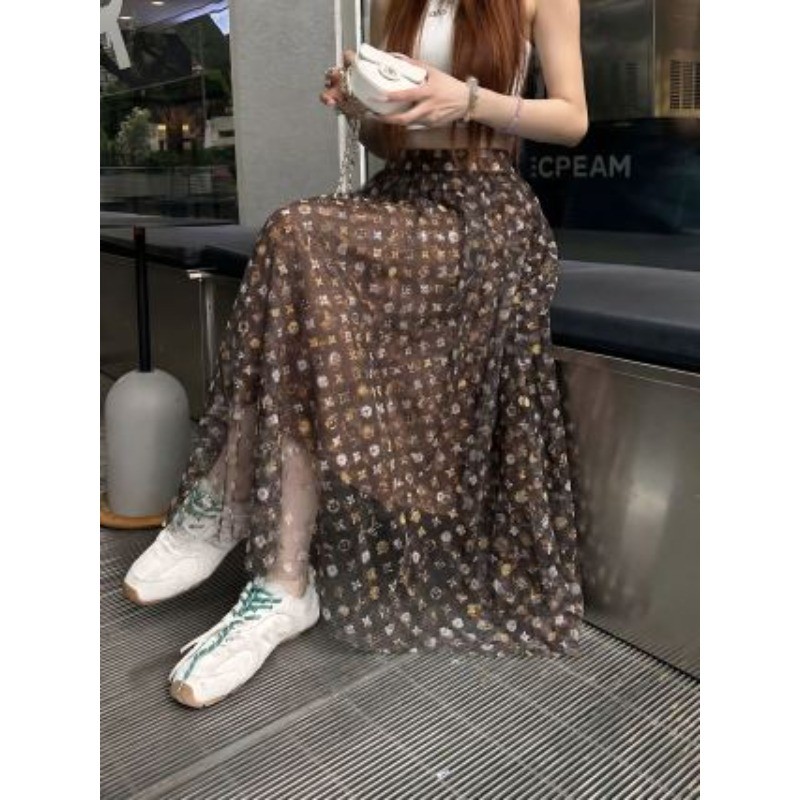 Váy lưới Jacquard lưng cao mới dành cho nữ