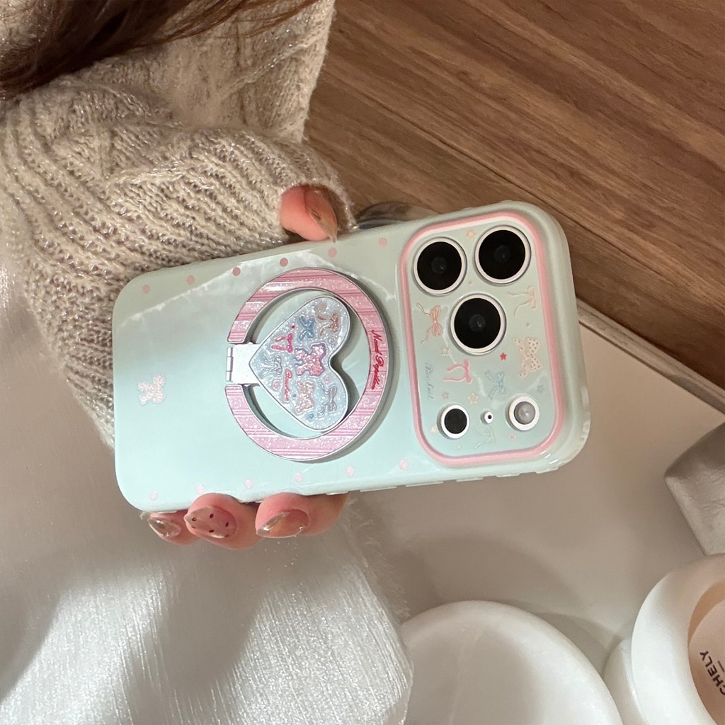 Ốp Lưng Điện Thoại Thắt Nơ Xanh Cho IPhone 17 Pro Max 17 16 15 14 13 Ốp Điện Thoại Chống Rơi FIHS