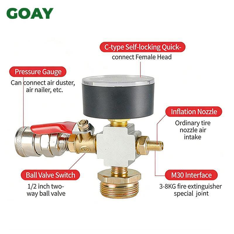 GOAY Bộ chuyển đổi áp suất bình xăng nhỏ sang bình chữa cháy Bộ chuyển đổi cài đặt đơn giản cho máy bơm áp suất cao Dự án DIY VN