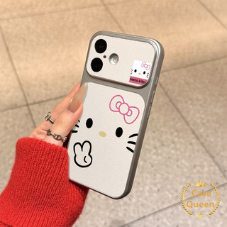 Vỏ hình mèo Kitty hoạt hình đơn giản đáng yêu tương thích cho IPhone XR 17 13 14 12 16 15 11 Pro Max Air 16 15 14 Plus 14 16 12 17 13 Pro Vỏ họa tiết da sáng tạo sang trọng