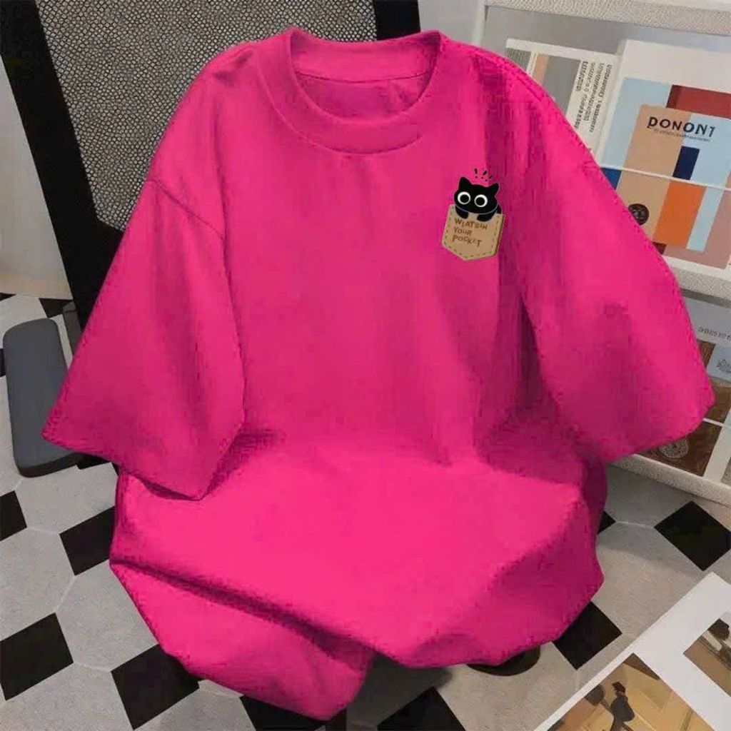 Áo phông basic tay lỡ thời trang, unisex hình POCKET in ng ự c-thoitrangaophong