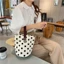 Túi xô SAMO, Túi xách thông thường dung tích lớn, Túi Tote đa năng thời trang Wave Point Polka Dot Sử dụng hàng ngày