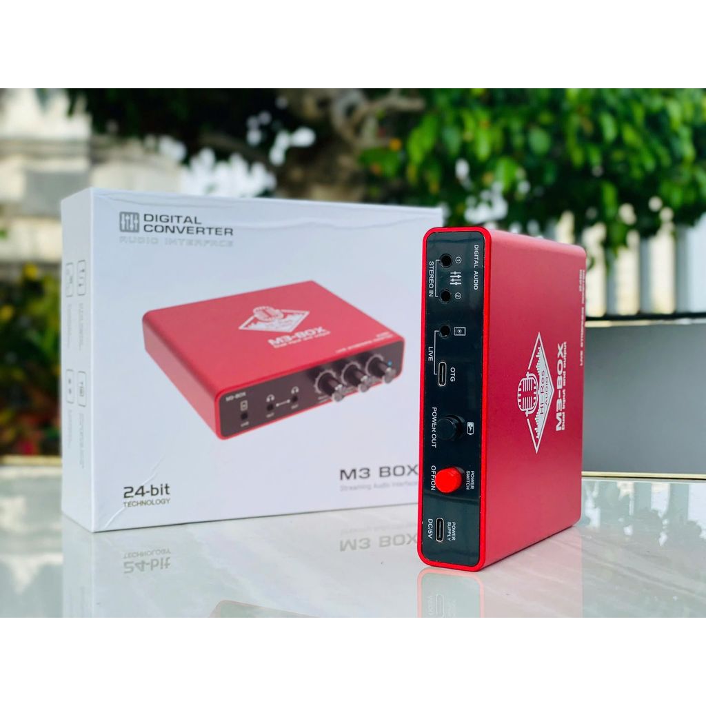 M3-Box Sound Card 24 Bit Dành Cho Hát Live Sử Dụng Chất Lượng Âm Thanh Tốt Thu Âm Livestream Chơi Game Karaoke Online