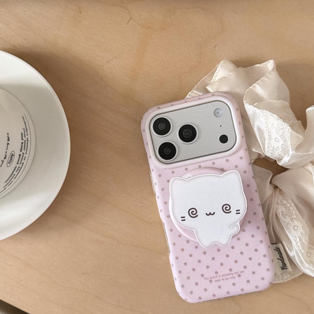 Vỏ cứng Tương thích với iPhone 13 14 14Pro 14ProMax 15 15Pro 15ProMax 16 16Pro 16ProMax 17 17Pro 17ProMax Wave Point Vỏ nam châm họa tiết màu hồng
