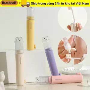 Hộp đựng kem đánh răng BAMBOOB, Bàn chải đánh răng du lịch Mini 2 trong 1, Bộ bàn chải đánh răng có thể gập lại di động sáng tạo dành cho du lịch cắm trại ngoài trời