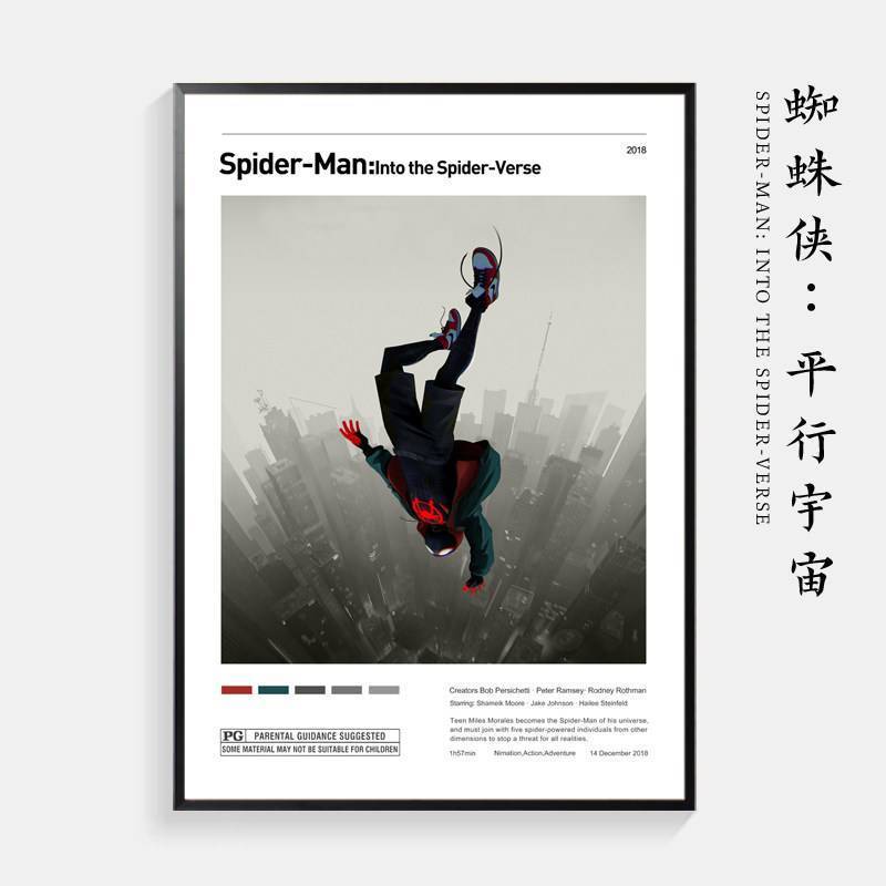Spider-Man Into the Spider-Verse Movie Poster Canvas Art  Wall Decor for Living Room & Boys Bedroom  Frameless