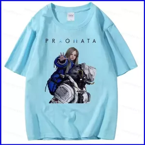 Áo thun cotton dày mùa hè, thiết kế anime tay ngắn
