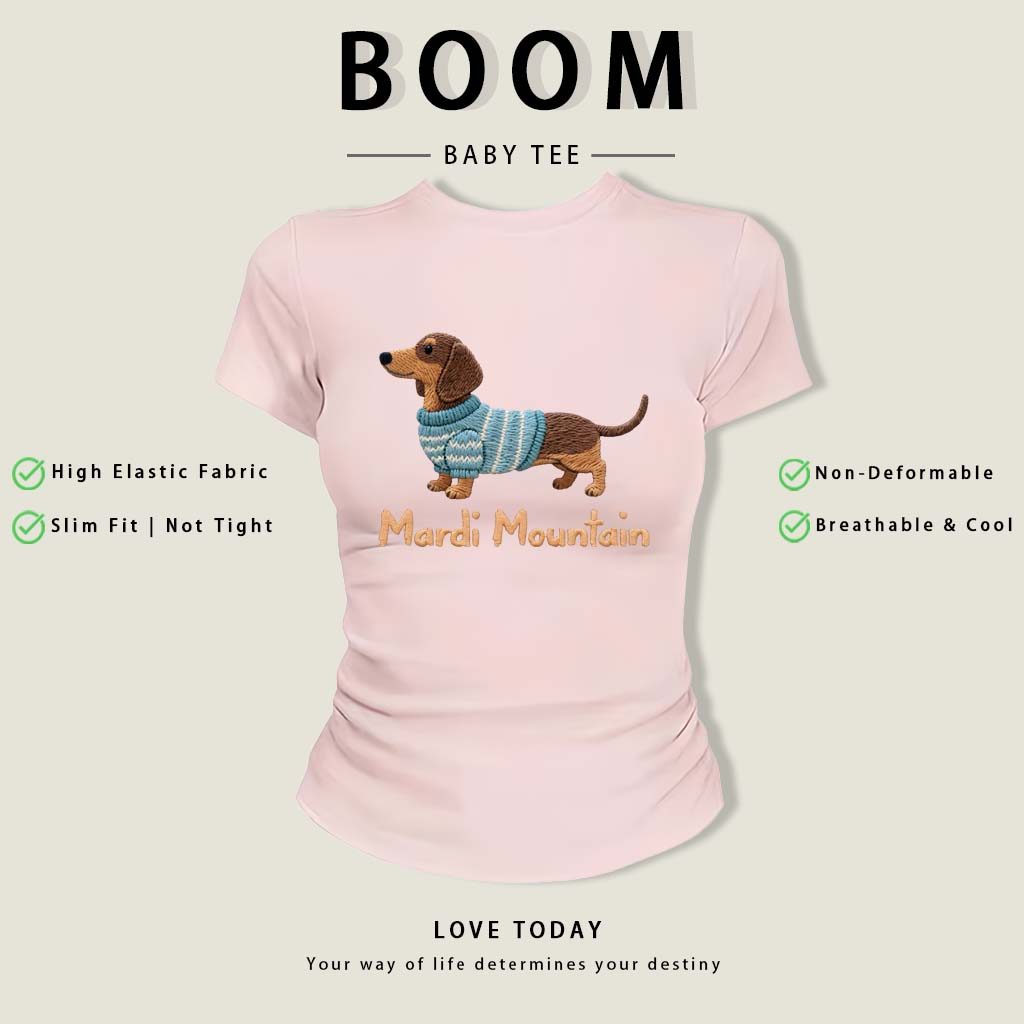 BOOM Áo Baby Tee Nữ Cotton Ôm Body-Áo Thun Ngắn Tay Y2K In Hình PhongCách Mùa Hè, Cổ Tròn Hàng Đầucách hàn quốc phongW05
