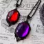 Ma cà rồng Bat Necklace màu tím, trang sức gothic vintage, phụ kiện phù thủy