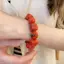 Vòng tay acrylic đính cườm hình vuông, style châu âu - phụ kiện thời trang dành cho nữ
