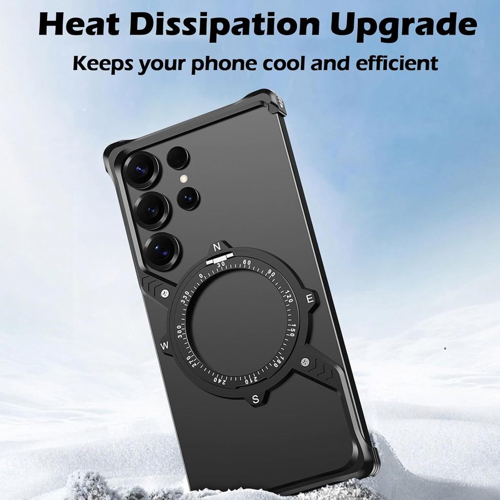 Ốp Điện Thoại Không Khung Kim Loại Từ Tính Cho Samsung Galaxy S26 S25 S24 S23 S22 Siêu Nhẫn Giá Đỡ Đứng Bìa Cứng