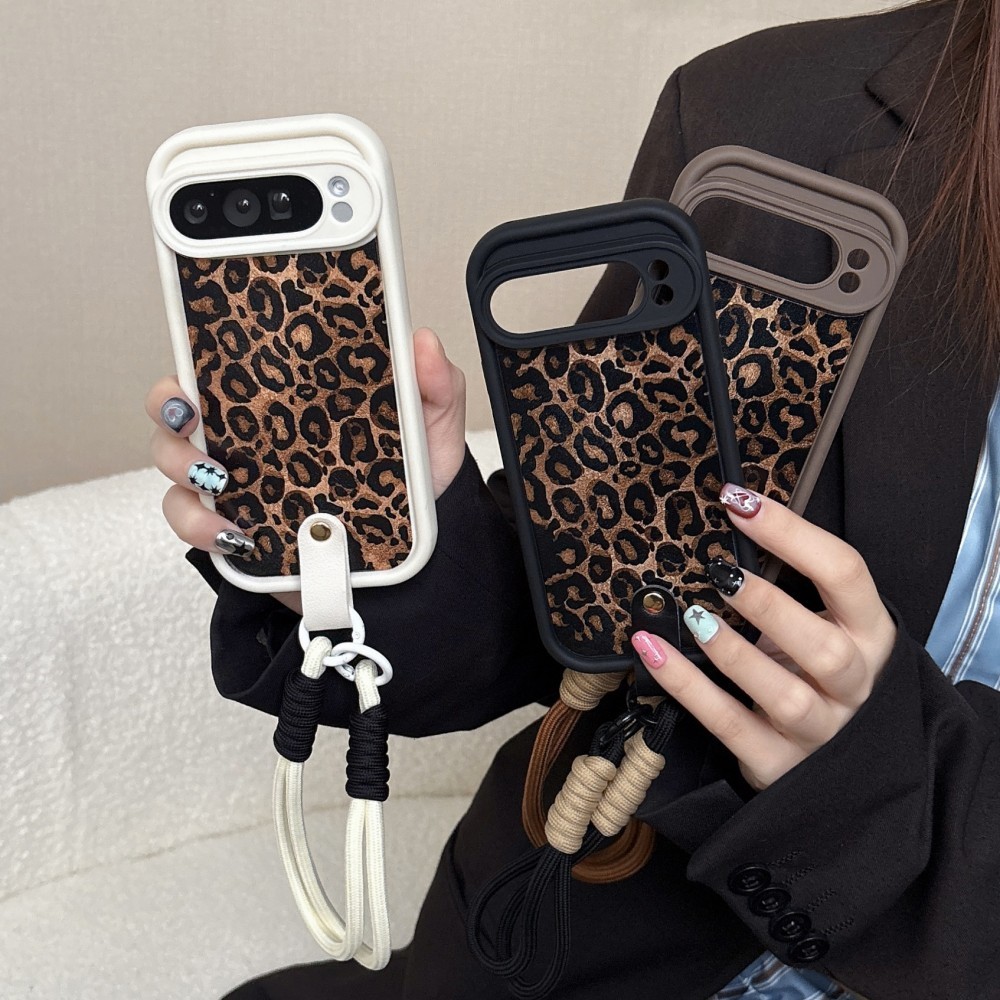 Ốp lưng TPU thời trang Google Pixel 9 8 7 Pro 8A 7A 9 Pro XL, da báo cổ điển, chống rơi, chống trơn trượt