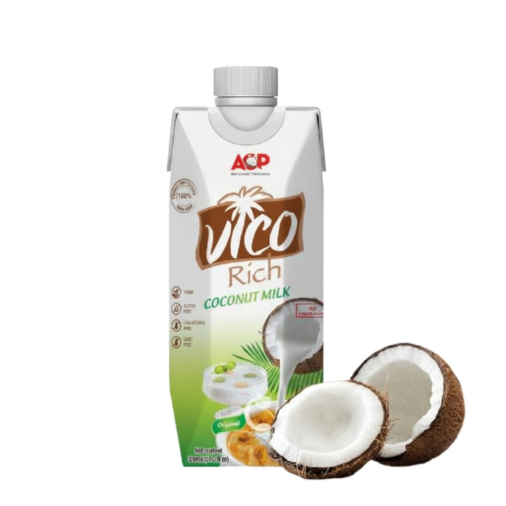 [Giá Sỉ] Nước Cốt Dừa Nguyên Chất Vico Rich 330Ml, Hương Vị Thơm Ngon Đậm Đà Béo Ngậy