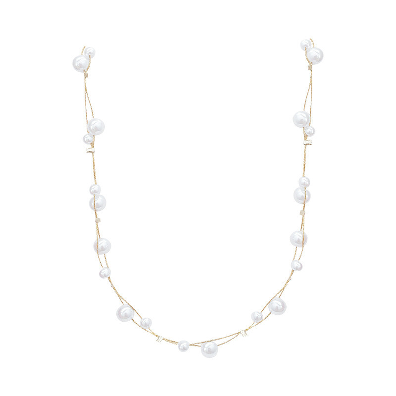 Vòng cổ nữ choker phong cách Hàn Quốc với ngọc trai và gypsophila
